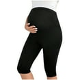 thumbnail image 1 of Fnooota Maternity Biker Shorts Over The Belly &nbsp;, Summer Stretchy Slim Fit Cotton Workout Shorts&nbsp; Black Size M, 1 of 6