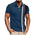 thumbnail image 1 of Fnooota Men's Casual Polo Shirts, Pullover Summer Collared Work Short Sleeve Tops Navy Size XL, 1 of 3