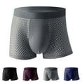 thumbnail image 1 of Fnooota Men's Sport Boxer Briefs, Mid-Rise Breathable Soft Stretch Men's Underwear Gray Size 3XL, 1 of 3