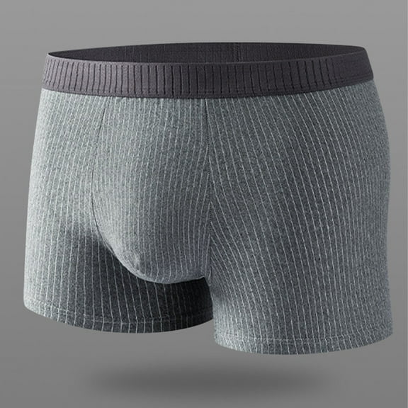 Fnooota Men's Sport Boxer Briefs, Stretch Breathable Casual Mid-Rise Men's Underwear Dark Gray Size L