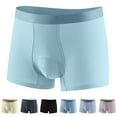 thumbnail image 1 of Fnooota Men's Sport Boxer Briefs, Stretch Breathable Cotton Mid-Rise Mens Underwear Light Blue Size 2XL, 1 of 9