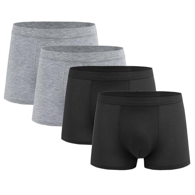Fnooota Men's Stretch Boxer Briefs, Mid-Rise Breathable 4PC Casual Men's Underwear Multicolor Size L-4XL