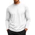 thumbnail image 1 of Fnooota Men's Thermal Tops, Long Sleeve Casual Fall Winter Mock Neck Base Layer Clothing White Size 2XL, 1 of 5