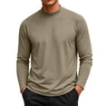 thumbnail image 1 of Fnooota Men's Thermal Tops, Mock Neck Fall Winter Casual Long Sleeve Base Layer Clothing Khaki Size M, 1 of 5