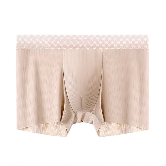 Fnooota Mens Boxer Briefs, Breathable Stretch Soft Mid-Rise Men's Underwear Khaki Size L