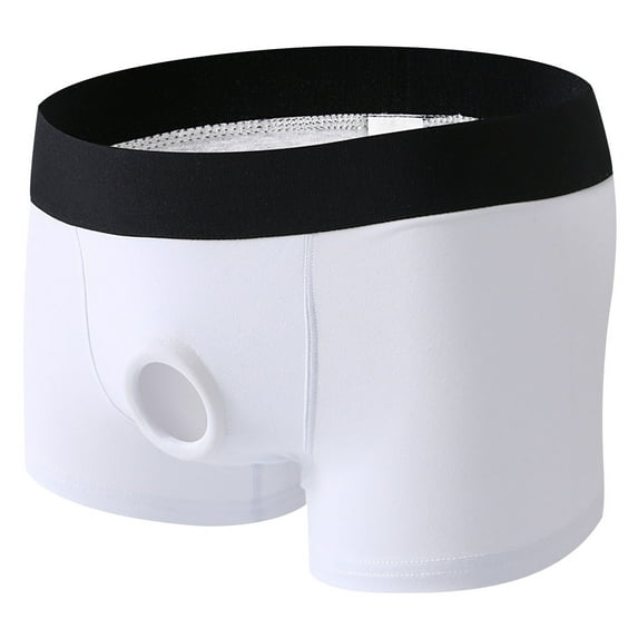 Fnooota Mens Boxer Briefs, Cotton Mid-Rise Stretch Breathable Mens Underwear White Size XL