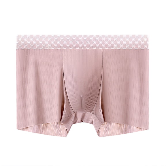 Fnooota Mens Boxer Briefs, Stretch Soft Breathable Mid-Rise Men's Underwear Pink Size 3XL