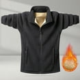 thumbnail image 1 of Fnooota Mens Fleece Jackets, Long Sleeve Stand-up Collar Zip up Warm Athletic Outerwear Black Size 2XL, 1 of 8