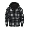 thumbnail image 1 of Fnooota Mens Fleece Lining Jackets, Long Sleeve Warm Fashion Zip up Plaid Jackets with Hood Multicolor Size 2XL, 1 of 4