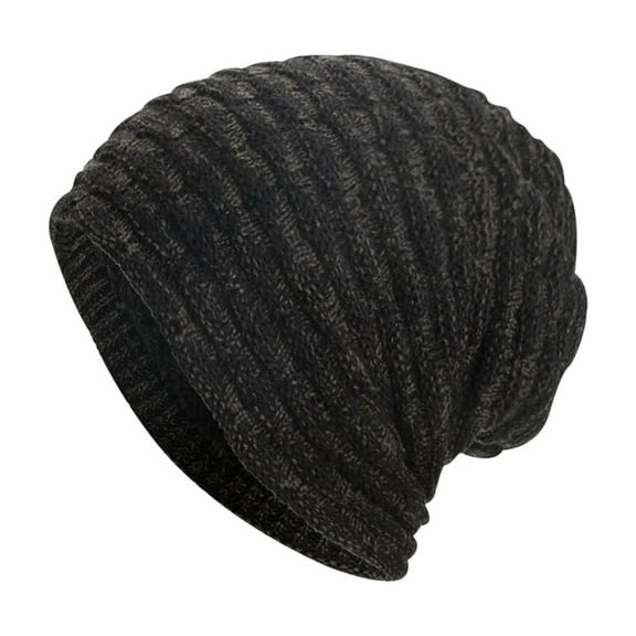 Fnooota Mens Knit Beanies, Stretch Windproof Warm Snow Winter Hats for Men Black Size Free Size