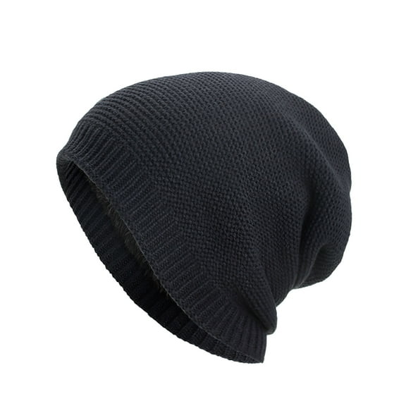 Fnooota Mens Knit Beanies, Warm Fashion Windproof Stretch Mens Winter Hats Navy Size Free Size