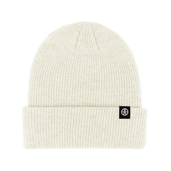Fnooota Mens Knit Beanies, Warm Stretch Windproof Solid Color Winter Hats White Size Free Size