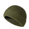 thumbnail image 1 of Fnooota Mens Knit Hats, Solid Color Casual Warm Windproof Winter Beanies for Men Army Green Size Free Size, 1 of 1