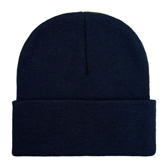 Fnooota Mens Knit Hats, Solid Color Stretch Windproof Warm Winter Beanies for Men Navy Size Free Size