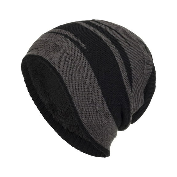 Fnooota Mens Knit Hats, Windproof Warm Winter Fashion Beanies for Men Dark Gray Size Free Size