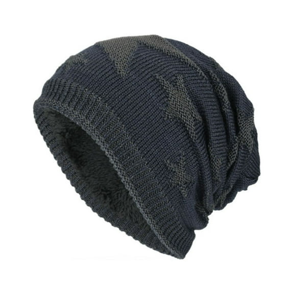 Fnooota Mens Knit Hats, Winter Soft Windproof Warm Beanies for Men Navy Size Free Size