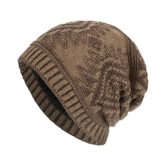 Fnooota Mens Knit Hats, Winter Warm Outdoor Windproof Beanies for Men Khaki Size Free Size