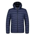 thumbnail image 1 of Fnooota Mens Puffer Jackets, Quilted Warm Zip up Lightweight Winter Coats with Hood Dark Blue Size L-4XL, 1 of 2