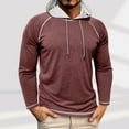 thumbnail image 1 of Fnooota Mens Pullover Hoodies, Casual Lightweight Workout Long Sleeve Fall Sweatshirts Wine Size L, 1 of 7