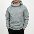 thumbnail image 1 of Fnooota Mens Pullover Hoodies, Drawstring Zipper Pocket Long Sleeve Casual Fall Sweatshirts Gray Size S-3XL, 1 of 6