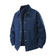 thumbnail image 1 of Fnooota Mens Shirt Jackets, Fall Windproof Casual Turn Down Collar Outerwear with Pockets Navy Size L-5XL, 1 of 7