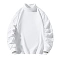thumbnail image 1 of Fnooota Mens Thermal Tops, Half-turtleneck Stretchy Long Sleeve Soft Fall Winter Undershirts White Size L, 1 of 6