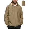 thumbnail image 1 of Fnooota Mens Waterproof Jackets, Outdoor Lightweight Casual Zip up Mens Raincoats Khaki Size S-3XL, 1 of 8