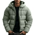thumbnail image 1 of Fnooota Mens Winter Coats, Windproof Zip up Warm Long Sleeve Quilted Jackets with Hood Gray Size S, 1 of 5