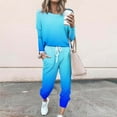 thumbnail image 1 of Fnooota Outfit Sets for Women, Long Sleeve Casual 2 Piece Sweatshirts and Sweatpants Sets Blue Size XL, 1 of 1