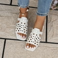 thumbnail image 1 of Fnooota Platform Sandals Women, Open Toe Casual Beach Summer Flat Sandals White Size 9, 1 of 8