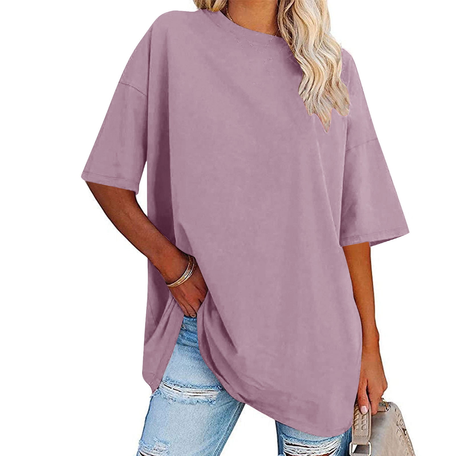 PEVRL Women's Plus Size Summer Tops – Short Sleeve Crew Neck Tunic Blouse, Loose Fit (1X-5X) - View #6