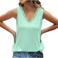thumbnail image 1 of Fnooota Summer Tank Tops for Women, V Neck Casual Relaxed Fit Sleeveless Ladies'Tank Tops Green Size XL, 1 of 4