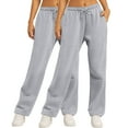 thumbnail image 1 of Fnooota Sweatpants for Women, Elastic Waist Casual Workout 2 Piece Jogger Pants Gray Size S, 1 of 6