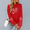 thumbnail image 1 of Fnooota Sweatshirts for Women, Crew Neck Pullover Loose Long Sleeve Valentine's Day Tops Red Size S, 1 of 6