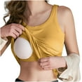 thumbnail image 1 of Fnooota Tank Tops with Built in Bra for Women, Crew Neck Ribbed Summer Casual Women's Undershirts Yellow Size 5XL, 1 of 6
