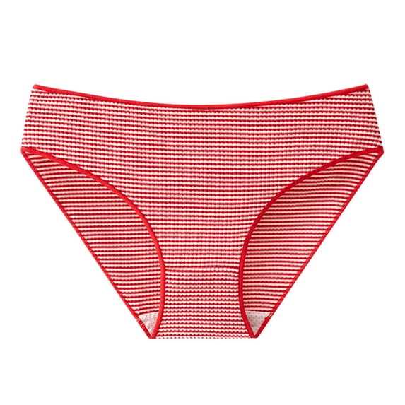 Fnooota Underwear Women, Low Waist Briefs 100% Cotton Panties Breathable Light Comfort Stretchy Red ,M