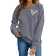 thumbnail image 1 of Fnooota Valentine's Day Sweatshirts for Women, Casual Spring Pullover Crew Neck Long Sleeve Tops Gray Size XL, 1 of 3
