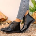 thumbnail image 1 of Fnooota Women's Ankle Booties, Casual Non Slip Block Heel Lace Up Front Fall Winter Shoes Black Size 7, 1 of 8