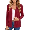 thumbnail image 1 of Mooqilaa Women's Cardigan Sweaters, Open Front Spring Fall Casual Long Sleeve Knit Cardigans Red Size 2XL, 1 of 5