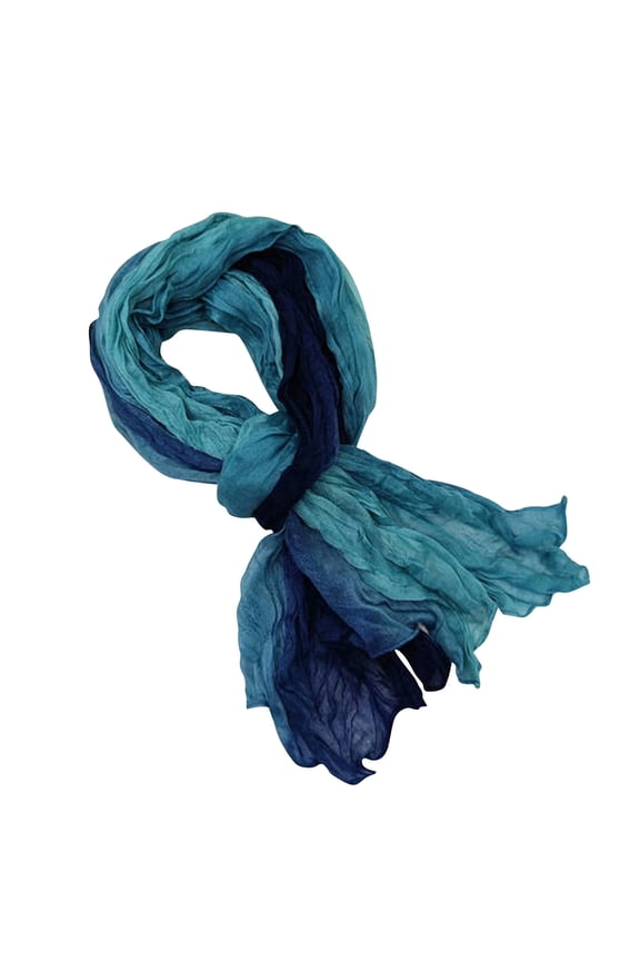 Women's Cotton Linen Scarves, Soft Lightweight Fashion Travel Spring Fall Scarf Blue Size Free Size