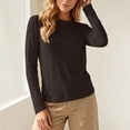 thumbnail image 1 of Fnooota Women's Cotton Long Sleeve Tops, Crew Neck Basic Casual Spring Fall Layering Tees Brown Size XL, 1 of 8