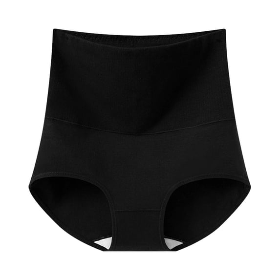 Fnooota Women's Cotton Panties, Breathable Stretch High Waist Tummy Control Women's Underwear Black Size XL