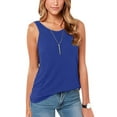 thumbnail image 1 of Fnooota Women's Cotton Tank Tops, V-Neck Casual Sleeveless Summer Shirts Blue Size 2XL, 1 of 5
