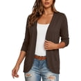 thumbnail image 1 of Fnooota Women's Fall Cardigans with Pockets, Soft 3/4 Sleeve Open Front Lightweight Casual Women's Open Front Cardigans Brown Size XL, 1 of 7