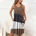 thumbnail image 1 of Fnooota Women's Nightgowns & Sleepshirts, Sleeveless Casual Pleated Soft Summer Dresses Brown Size M, 1 of 8