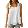 thumbnail image 1 of Fnooota Women's Tank Tops with Lace, Casual Sleeveless Vacation Loose Fit Summer Tops White Size S-3XL, 1 of 7