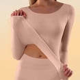thumbnail image 1 of Fnooota Women's Thermal Tops, Long Sleeve Stretch Winter Warm Crew Neck Womens Base Layers Underwear Pink Size M, 1 of 9