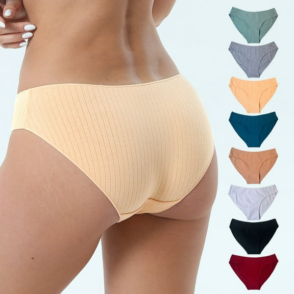 Fnooota Women's Underwear, 100% Cotton High Waist Briefs Panties Breathable Light Stretchy Comfort Black ,L