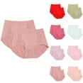 thumbnail image 1 of Fnooota Women's Underwear, 2 Pack Mid Waist Soft Breathable Womens Briefs Panties Pink Size Free Size, 1 of 3