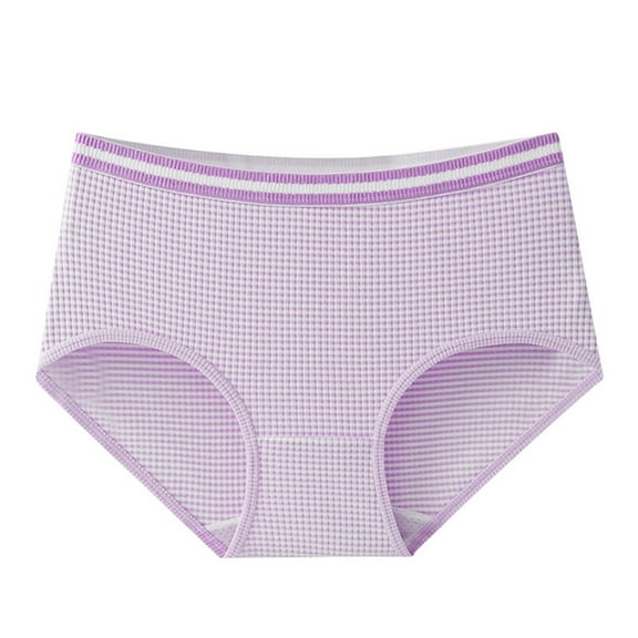 Fnooota Women's Underwear, High Waist Briefs 100% Cotton Panties Light Comfort Breathable Stretchy Purple ,XL